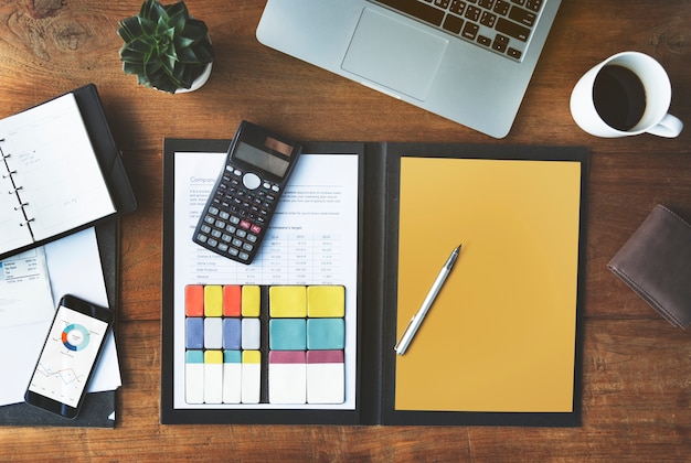 Organized audit documentation and financial records arranged on a desk